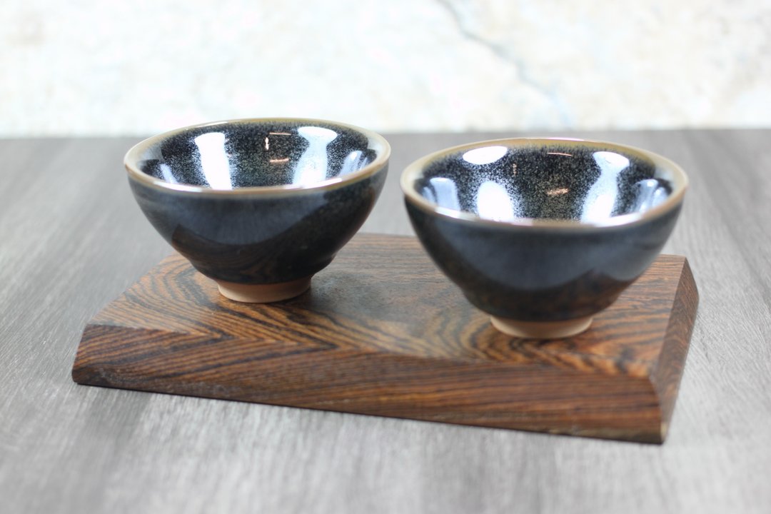 【秋冬好礼】黑星 天目釉对杯 茶碗 莺歌陶艺名家叶敏祥作品 - 茶具/茶杯 - 瓷 