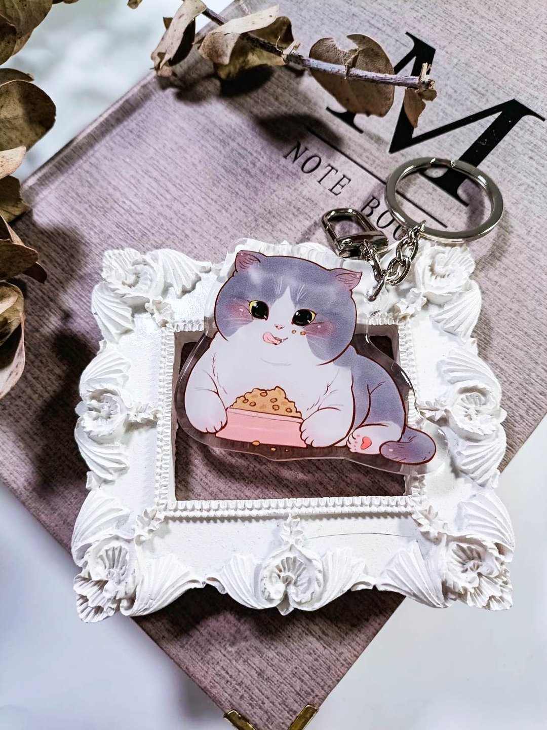 ME208_可愛貓2 Cute Cat2/晶透吊飾_鑰匙圈 - 钥匙链/钥匙包 - 塑料 多色