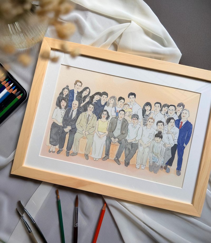 全家福似颜绘 团体似颜绘 - 海报/装饰画/版画 - 其他材质 