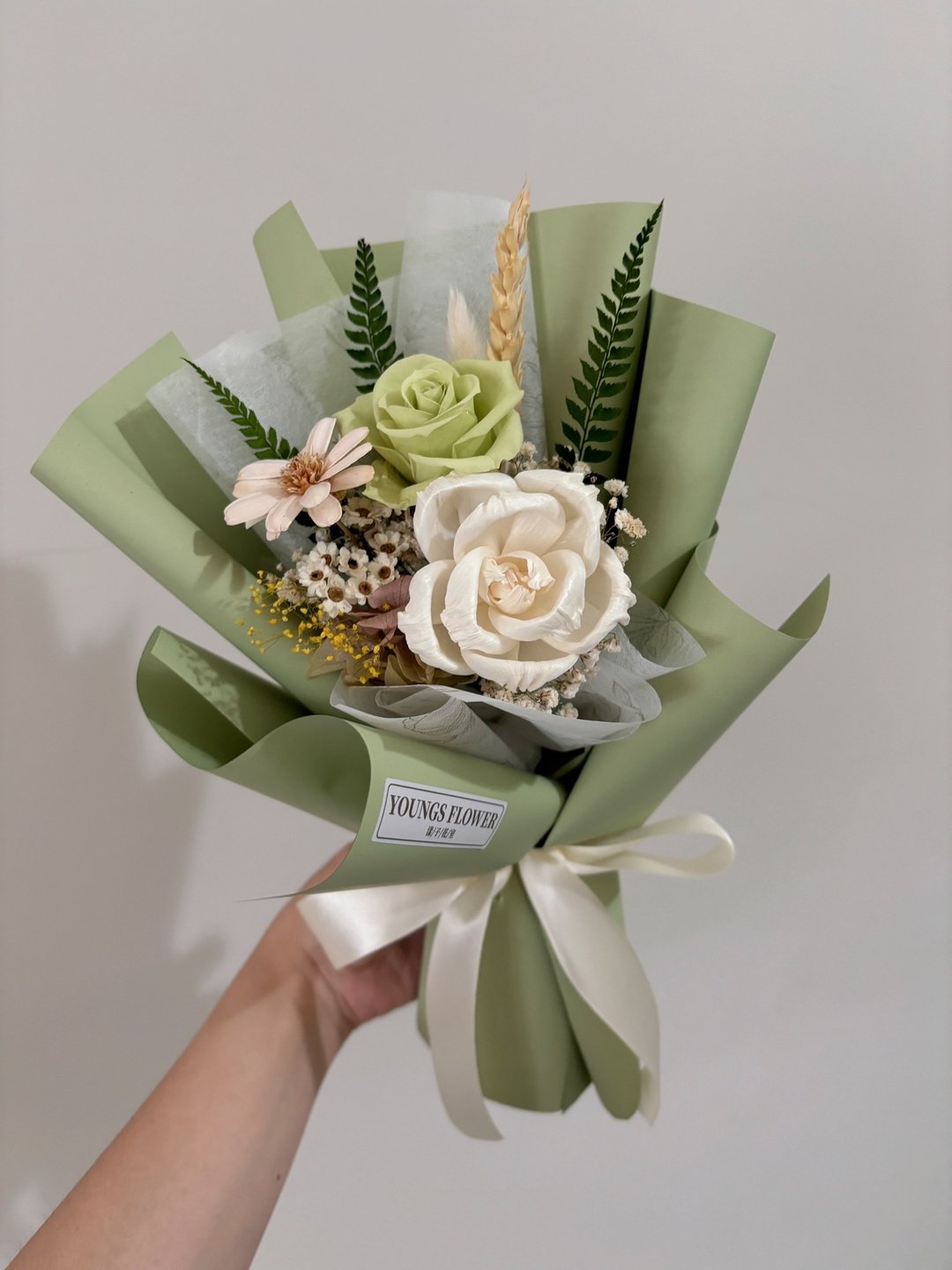 教师节礼物 清新自然永生花束 - 干燥花/捧花 - 植物．花 绿色