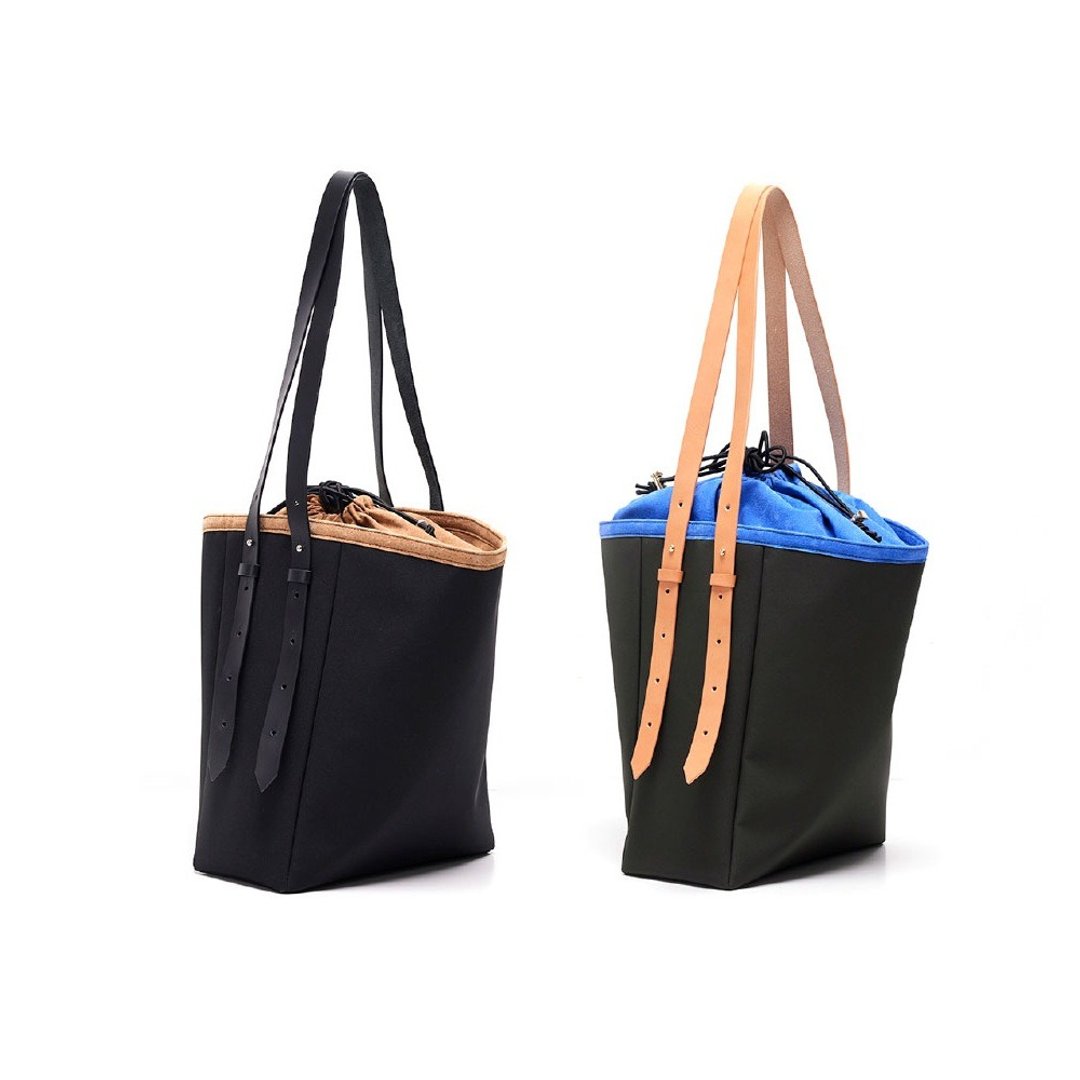 ajew tangent bag 真皮拼接多功能水桶包 - 侧背包/斜挎包 - 真皮 黑色