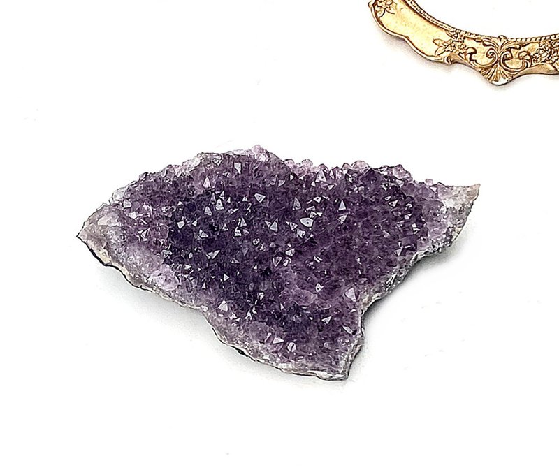 天然原矿几何紫晶簇共生黑璧玺 家居 办公室摆件 可消磁手链 - 其他 - 水晶 紫色