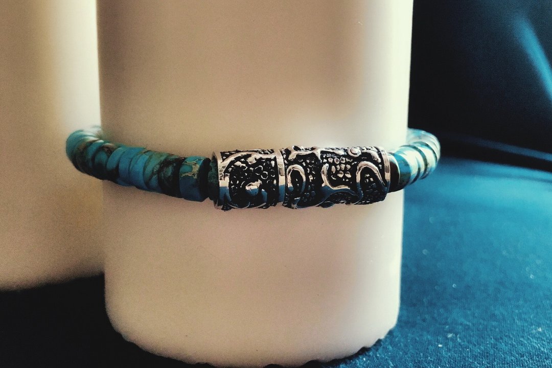 Silver Osaka Castle Stone Bracelet - 手链/手环 - 其他金属 白色