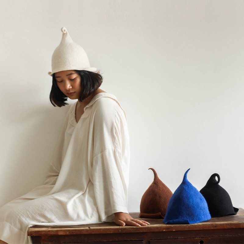 【轲人】定制羊毛毡手作帽羊毛毡diy礼物手工湿毡帽秋冬保暖帽 - 帽子 - 羊毛 