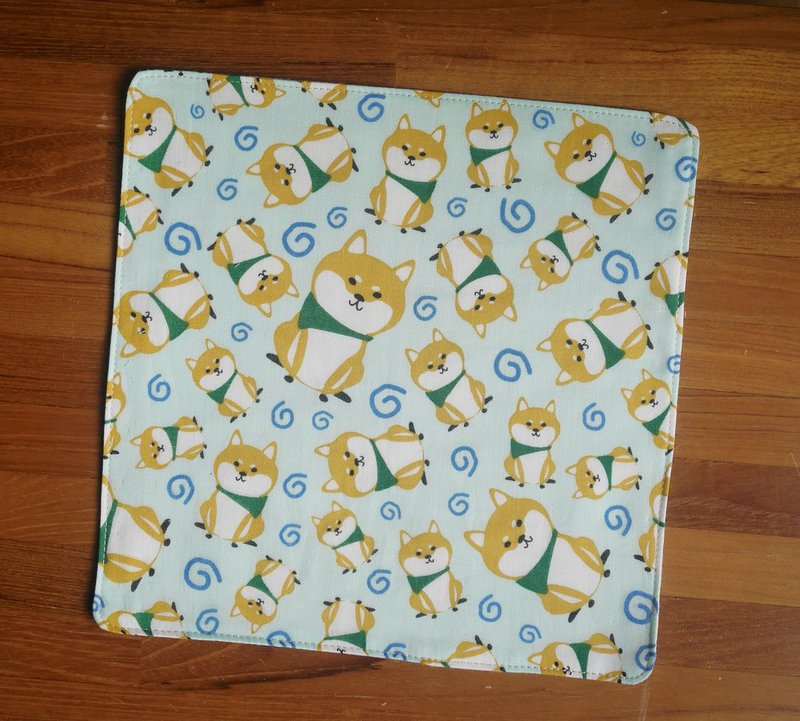 台湾二重纱手帕=大头柴柴=浅湖水绿 - 手帕/方巾 - 棉．麻 绿色