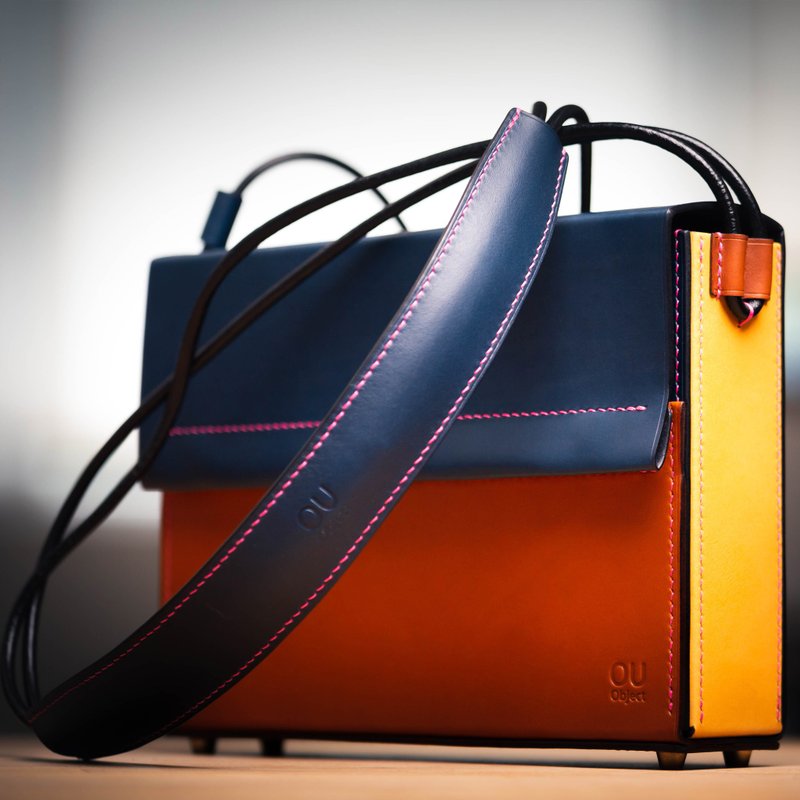 偶物 ///  后现代方包 斜背双绳调节 纯手工植揉牛革制作 - 侧背包/斜挎包 - 真皮 