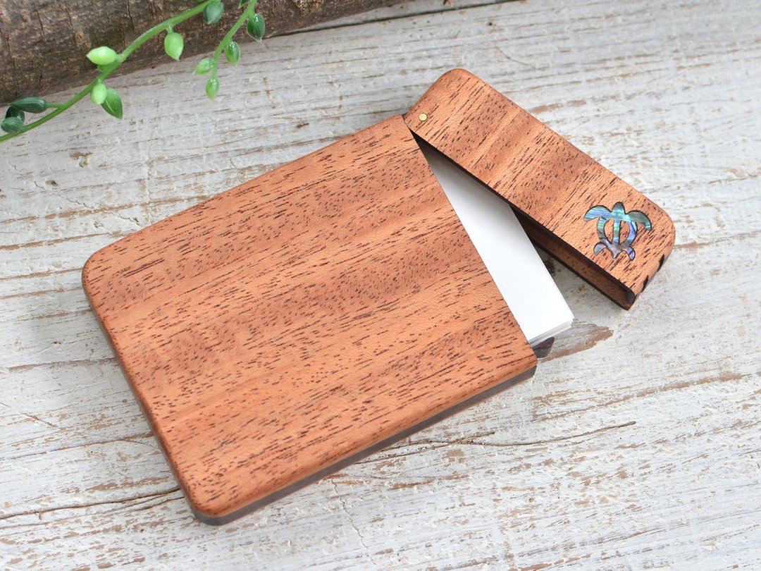 Wooden business card holder [Honu] Mahogany - 名片夹/名片盒 - 木头 咖啡色