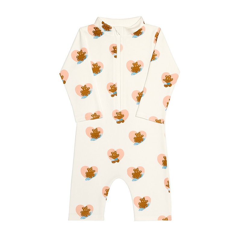 Heart Bear Swimsuit - 泳衣/游泳用品 - 聚酯纤维 白色