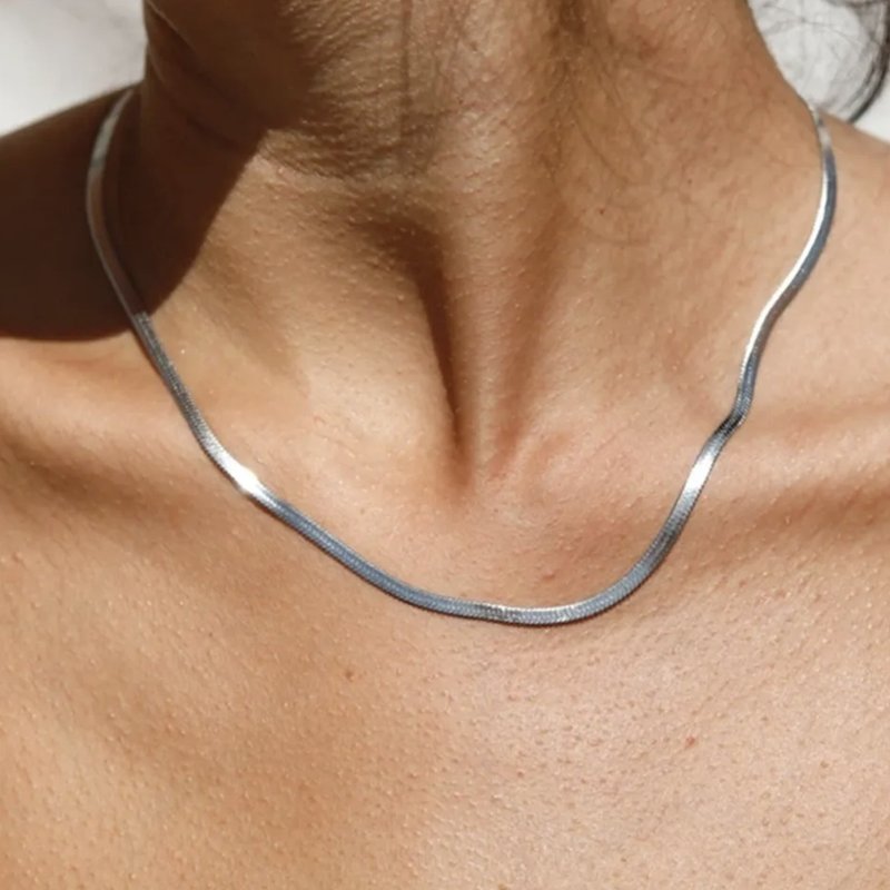 极简风格锁骨链条项链 Minimalist necklace - 项链 - 不锈钢 银色