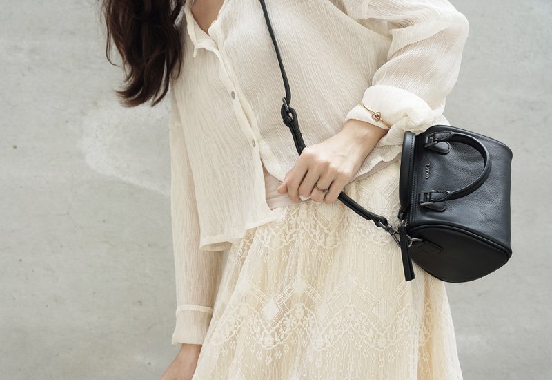 【立体金属字名字】黑阶波士顿包 定制化 - 手提包/手提袋 - 真皮 黑色