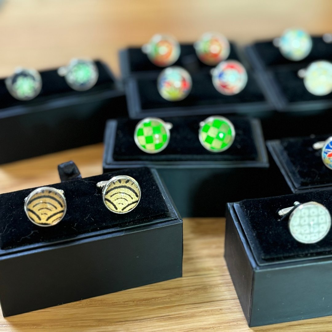 和纸手工袖扣 - 袖扣 - 贵金属 多色