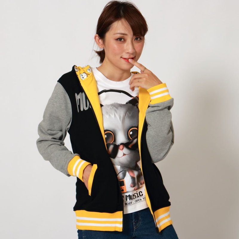 Music Cat / 音乐猫 - 中性连帽卫衣/T 恤 - 棉．麻 