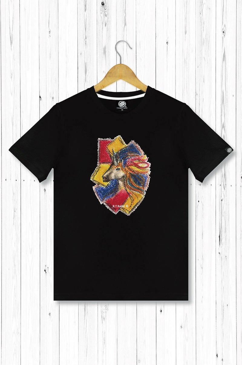 STATELYWORK 独角兽之2 男短T恤 黑灰白三色 - 男装上衣/T 恤 - 棉．麻 多色