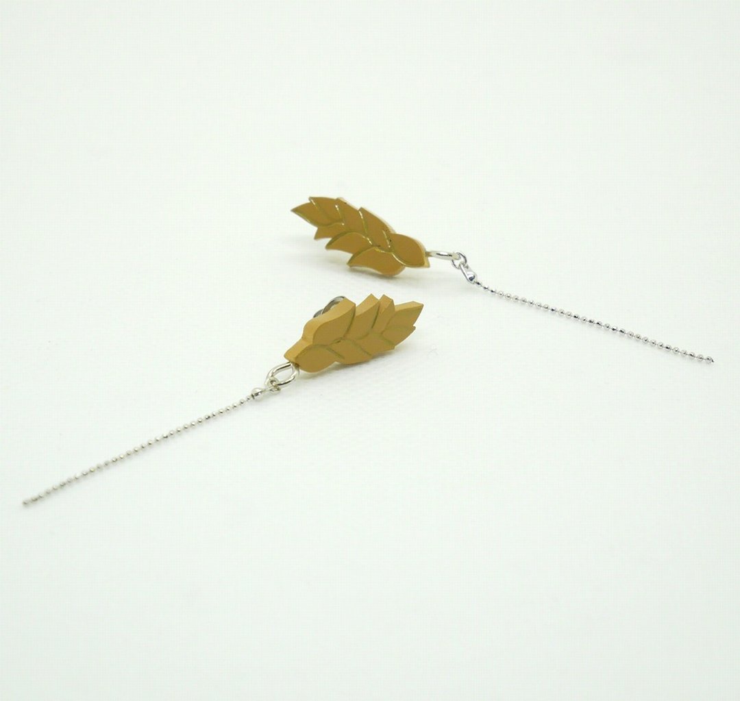Wheat Earrings - 耳环/耳夹 - 树脂 咖啡色