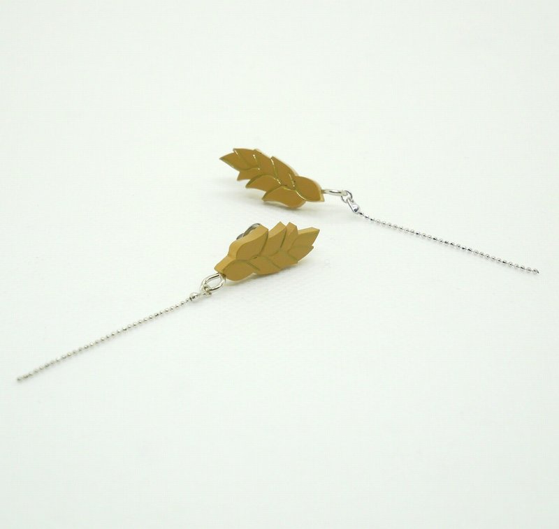 Wheat Earrings - 耳环/耳夹 - 树脂 咖啡色