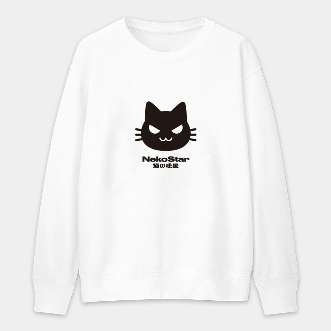 NekoStar 猫的惑星 中性 纯棉大学T 白色 272 - 中性连帽卫衣/T 恤 - 棉 白色