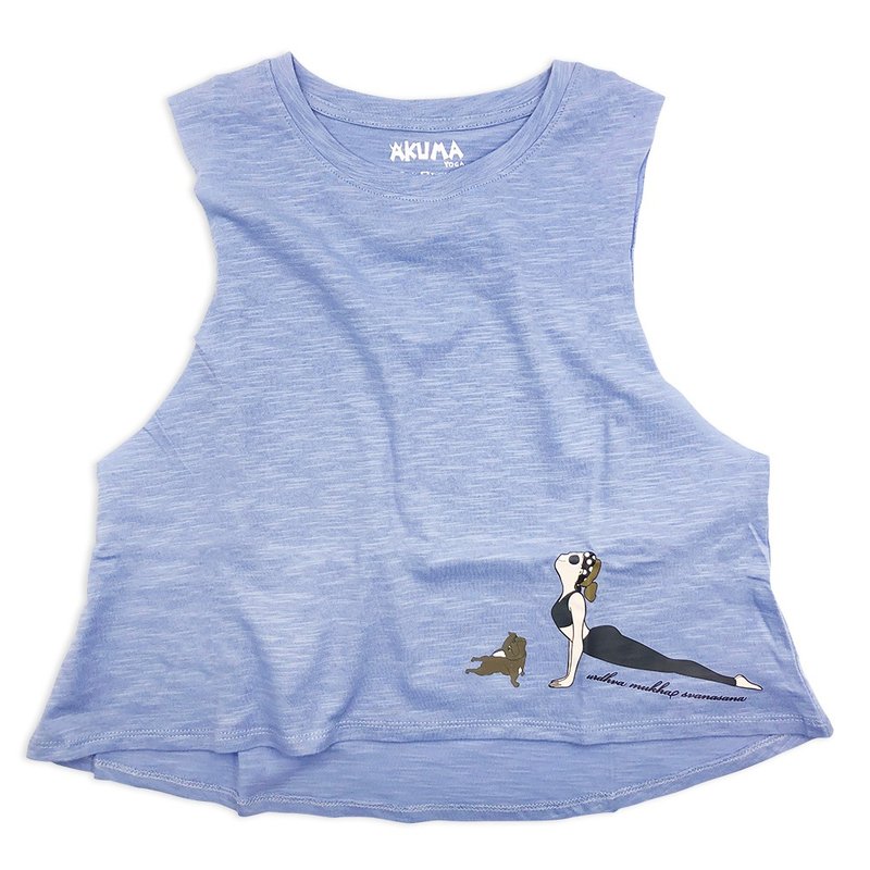 AKUMA YOGA -短背心-上犬式-urdhva mukha svanasana - 女装背心 - 棉 蓝色