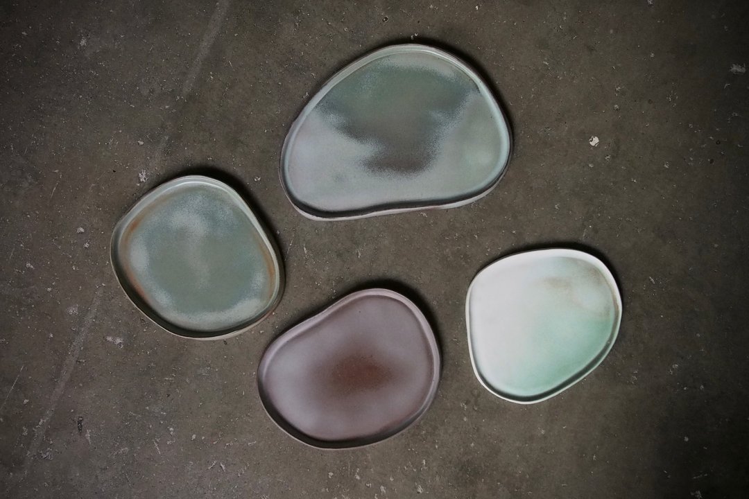陶瓷 不规则平盘 / 餐盘 / 点心盘 / 饰品盘 - 盘子/餐盘/盘架 - 陶 绿色