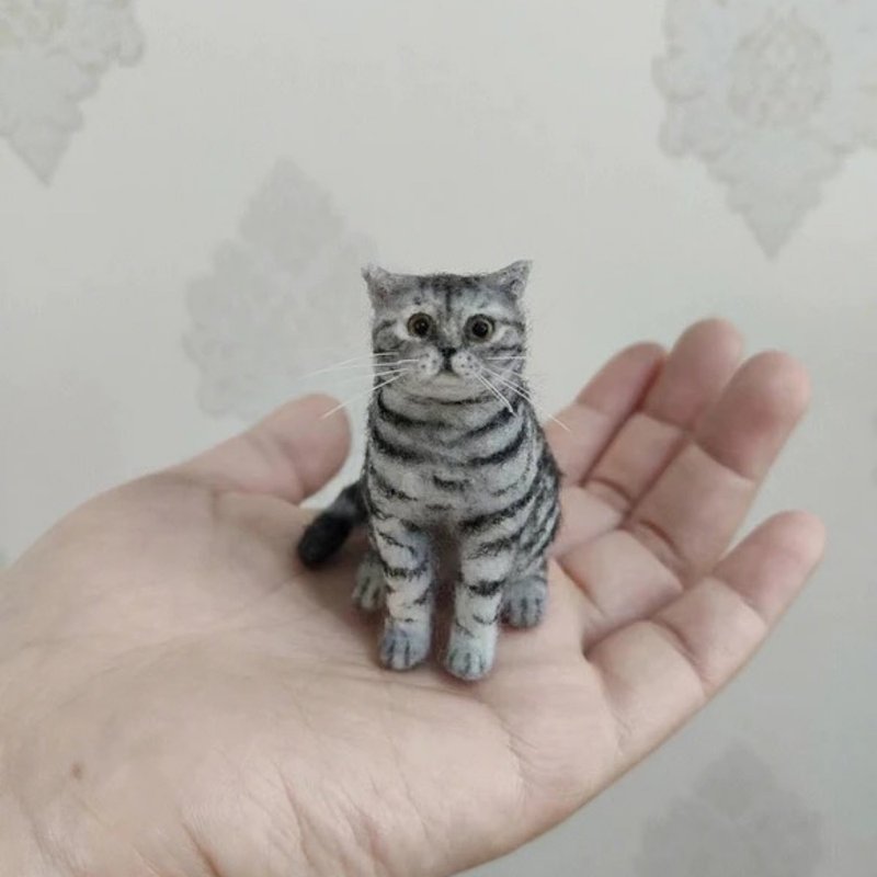 定制化礼物 逼真猫猫 羊毛毡 毛孩 宠物 娃娃 猫咪猫奴 似颜绘 r7 - 玩具 - 羊毛 多色