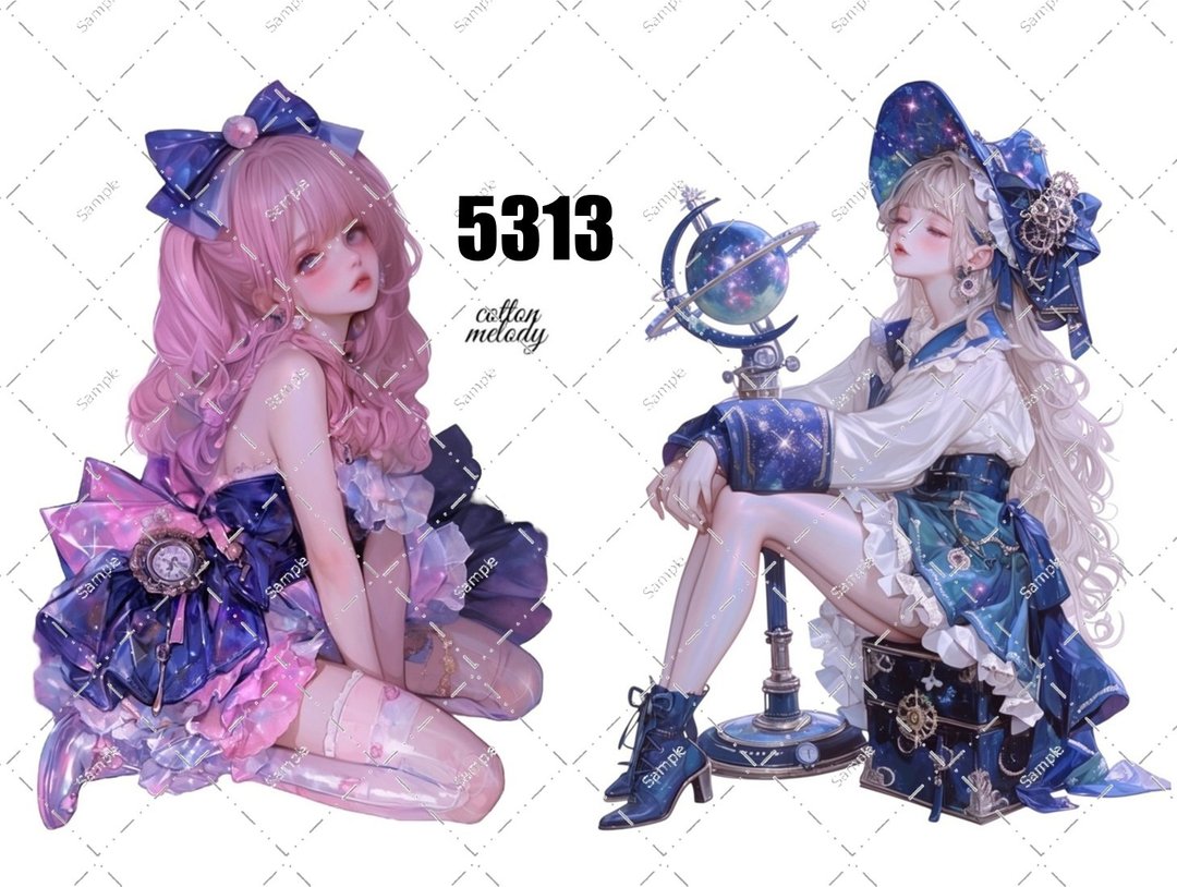 original sticker no.5313 人物贴纸 原创贴纸 原创人物贴纸 装饰贴纸 cotton melody - 贴纸 - 纸 