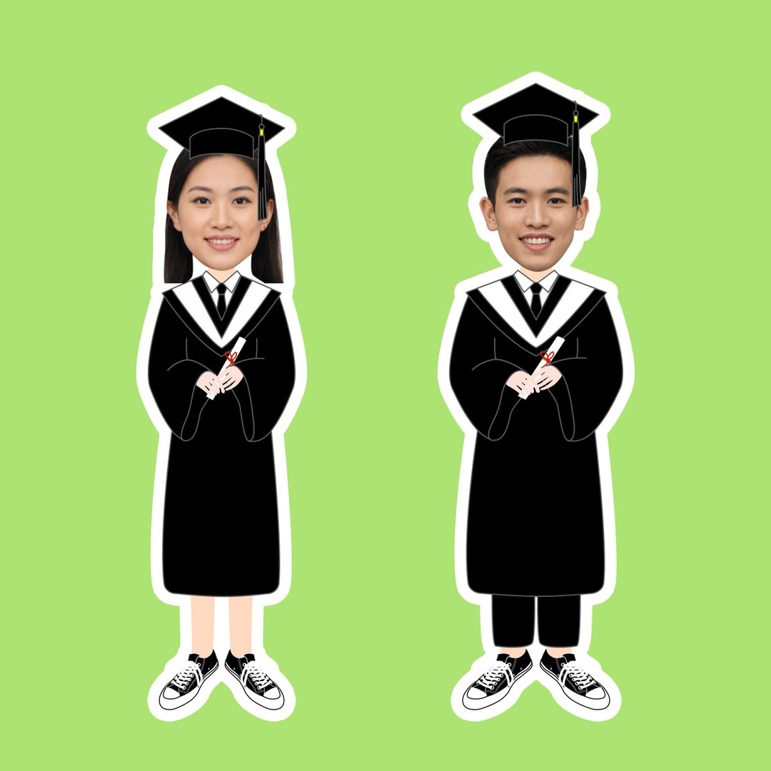 客制化毕业礼物 定制人物抱枕 学士服抱枕 可换颜色 - 枕头/抱枕 - 其他材质 多色