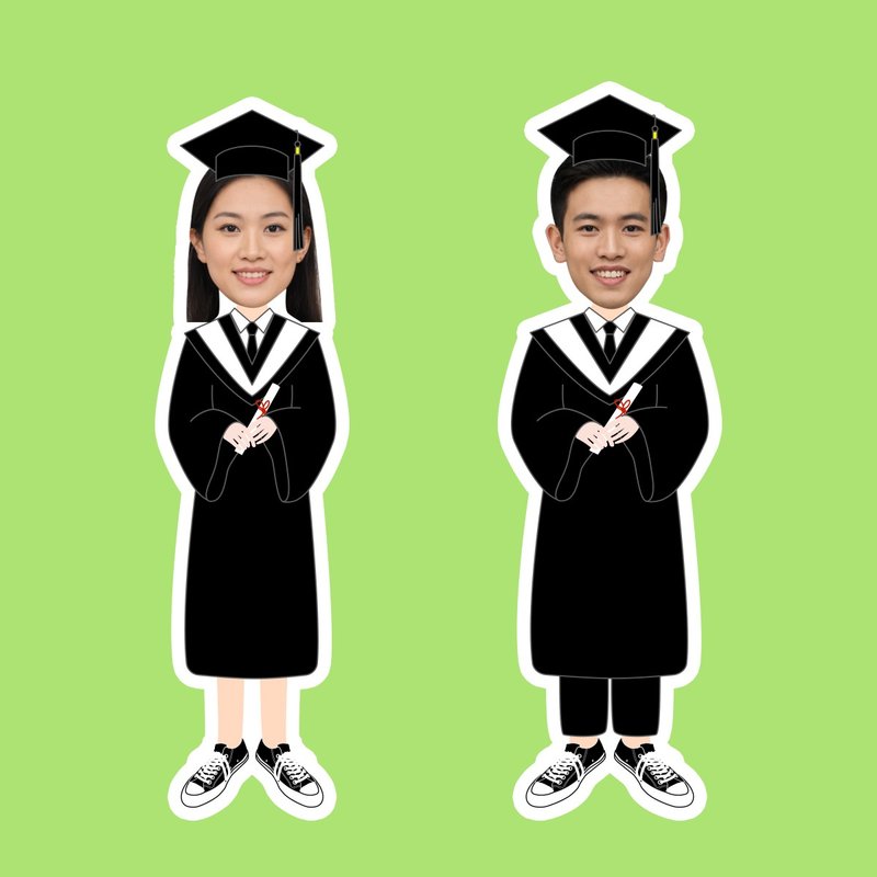 客制化毕业礼物 定制人物抱枕 学士服抱枕 可换颜色 - 枕头/抱枕 - 其他材质 多色