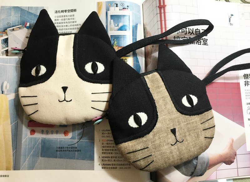猫猫零钱包 - 零钱包 - 棉．麻 