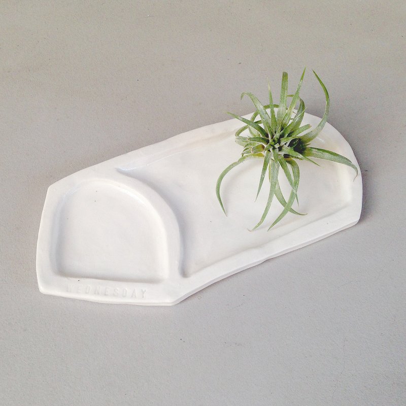 水曜日の温室浅盘子 自然白 - 浅碟/小碟子 - 瓷 白色