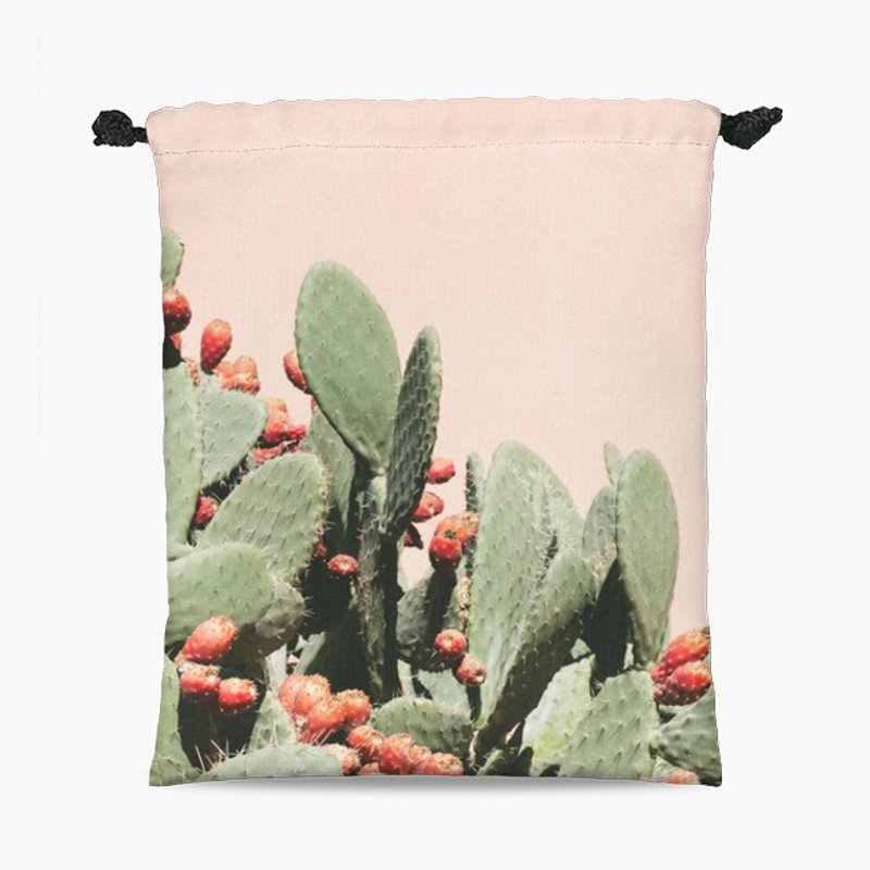 Drawstring Pouch - 束口袋 - Moroccan Cactus - 化妆包/杂物包 - 其他材质 
