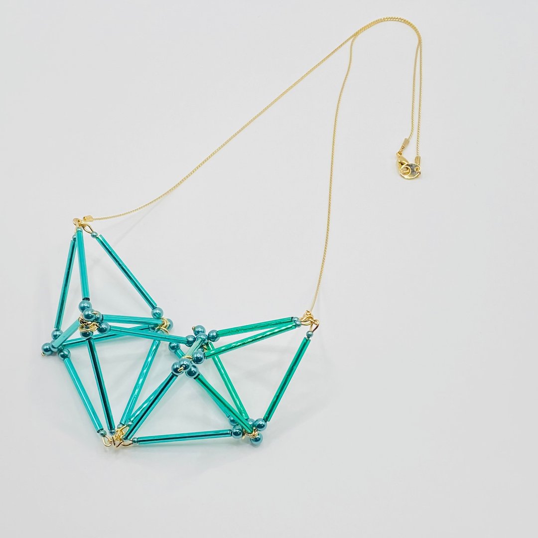 3D Heart NECKLACE【Green】 - 项链 - 玻璃 绿色