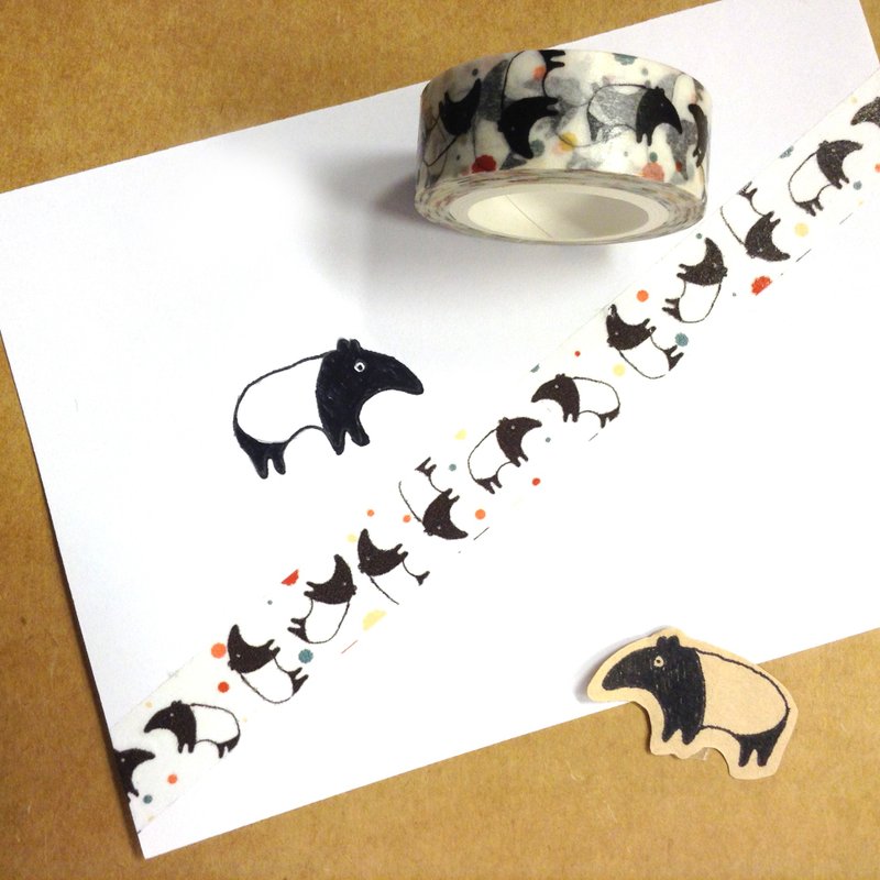 TAPEHOLIC纸胶带 | 短脚貘 [限量] - 纸胶带 - 纸 白色