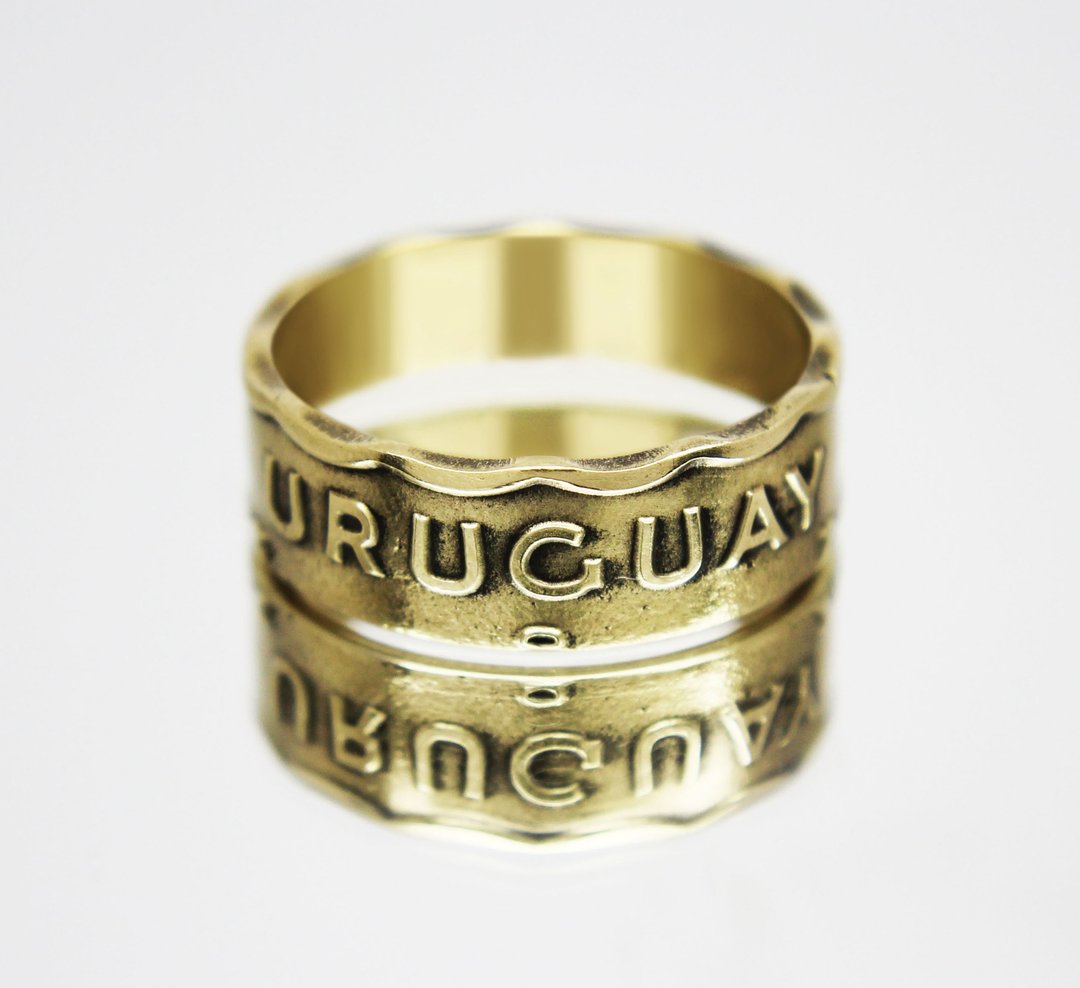 Uruguay Coin Ring 50 sentesimo 1976-1981 coin rings for men coin rings for women - 戒指 - 其他金属 