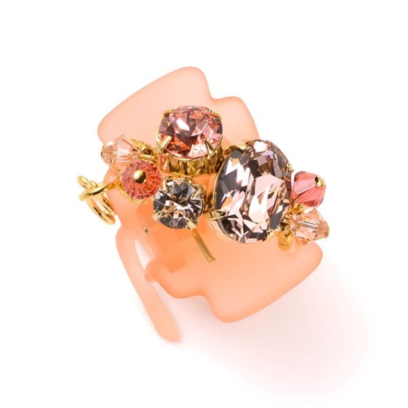 COMPLEX BIZ 施华洛世奇 橘底水晶 甜心夹 - 发饰 - 树脂 多色