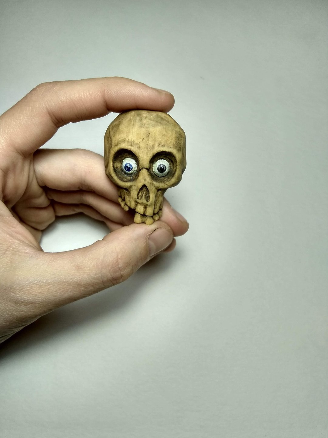 Brooch Skull - 胸针 - 木头 
