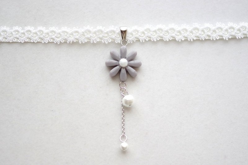 树脂艺术 方形吊坠・夜色深处 - 项链 - 树脂 灰色