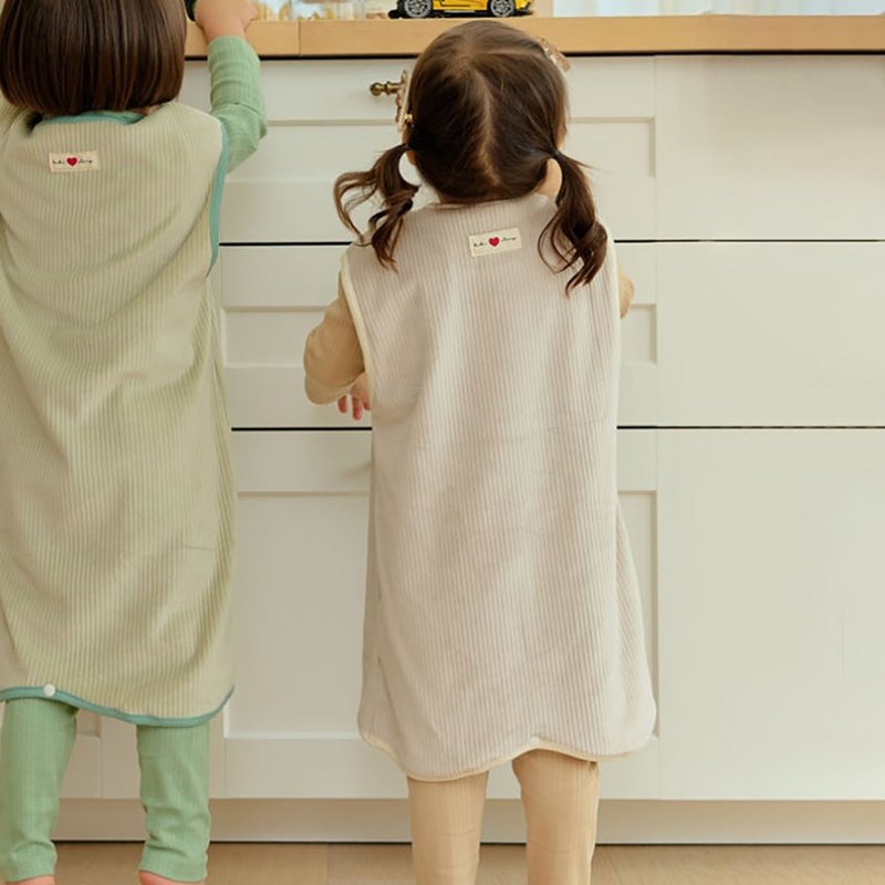 【新品】奶杏柔织长罩 -【长版】森绒暖日背心韩国童装-K685S - 童装上衣 - 棉．麻 多色