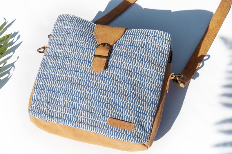 皮革麂皮侧背包 手工真皮侧背包 斜背包 民族风登山包-撒拉沙漠 - 侧背包/斜挎包 - 真皮 多色