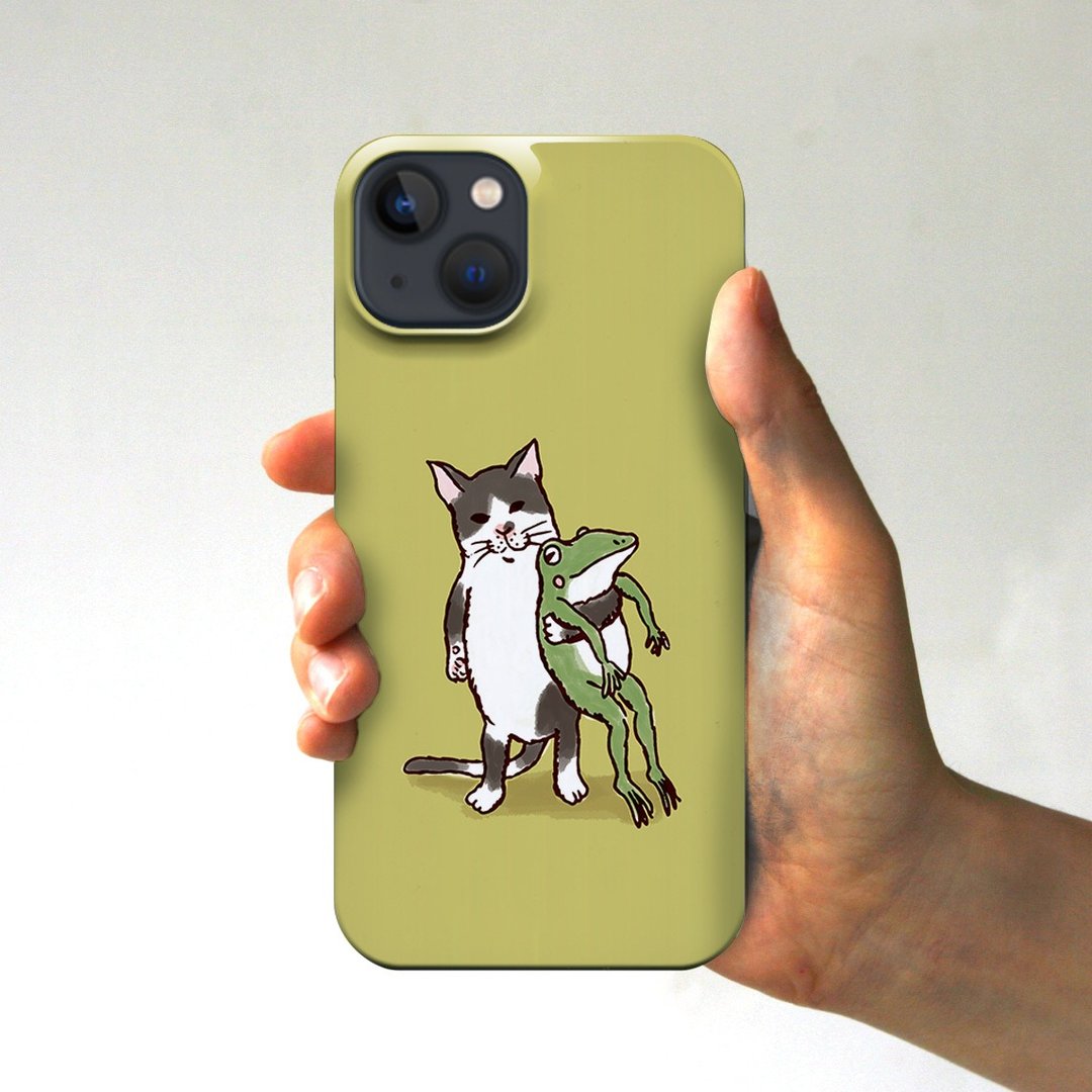 iPhone Case Nakayoshi Yellow Gray - 手机壳/手机套 - 纸 卡其色