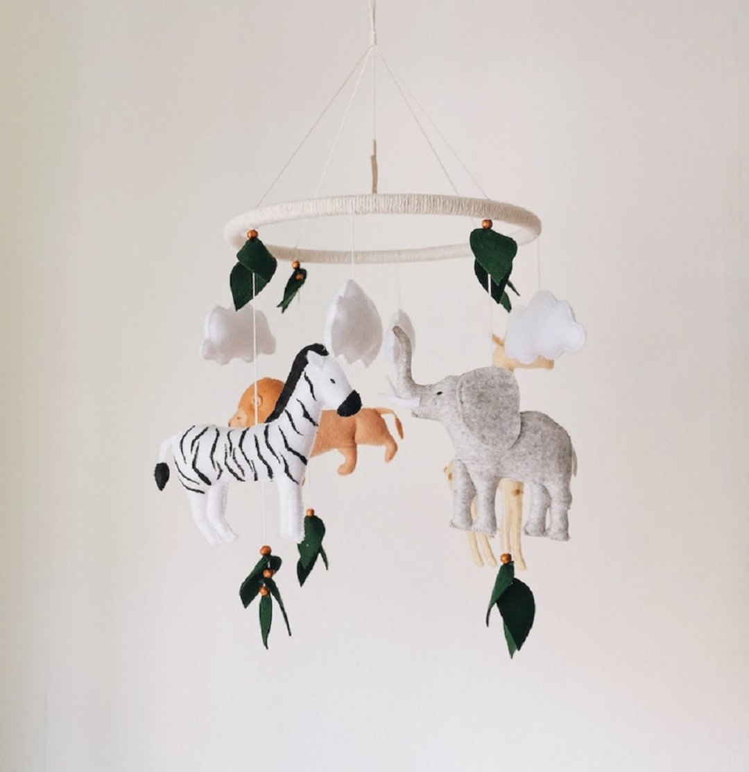 Safari mobile baby nursery decor crib - 玩具/玩偶 - 环保材料 绿色