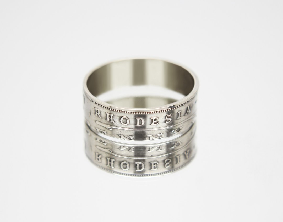 Rhodesia and Nyasaland Coin Ring 1 penny 1937-1942 coin rings for men - 戒指 - 其他金属 