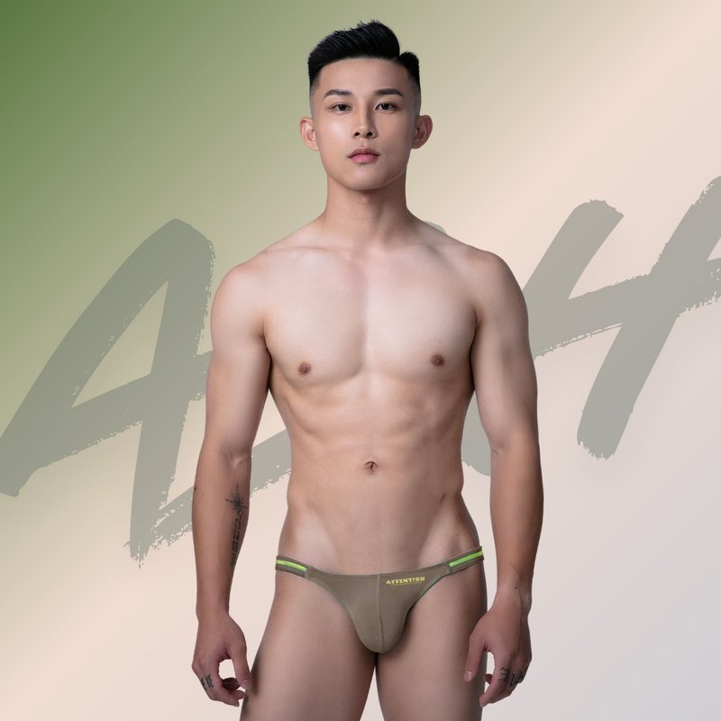AttentionWear极涩系高衩三角内裤【焦糖咖】│凉感细边 薄双丁 - 男士内衣裤 - 尼龙 咖啡色