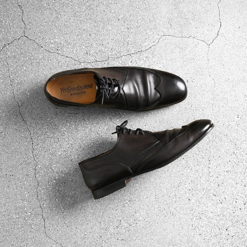 YSL 皮鞋 EUR 40.5 / 古董皮鞋、古着鞋、复古皮鞋、牛津鞋、精品 - 男款牛津鞋/乐福鞋 - 真皮 黑色