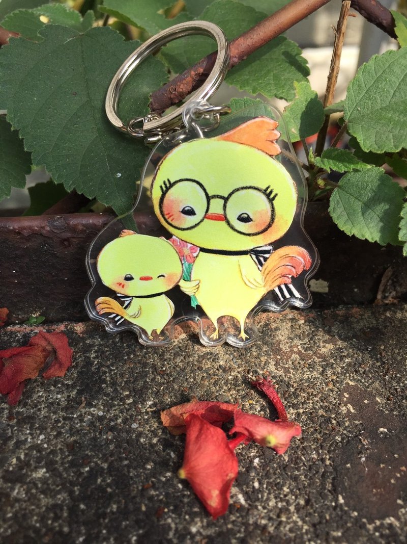 亲爱动物透明压克力钥匙圈-小鸡 - 钥匙链/钥匙包 - 塑料 黄色