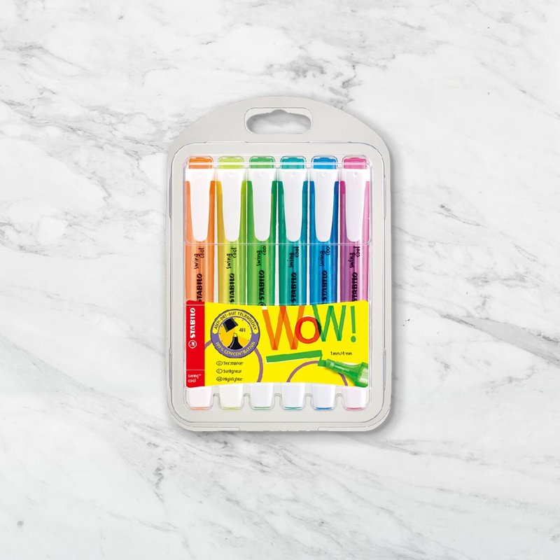 【stabilo】乐酷萤光笔6色塑胶吊盒(原厂正货) - 其他 - 塑料 多色