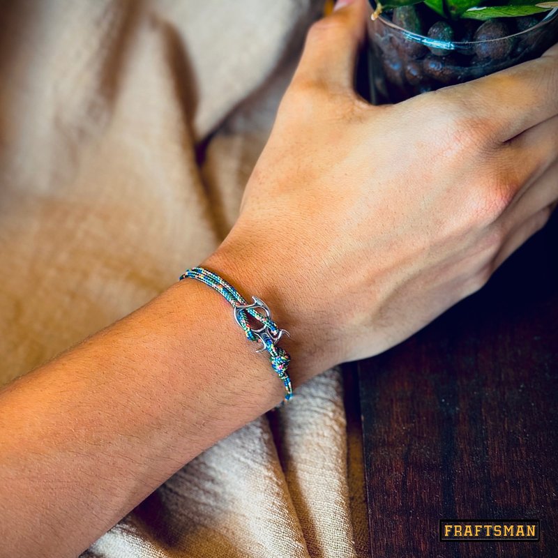 【户外925纯银山系】 灯笼鱼下降器手绳 - 手链/手环 - 纯银 银色