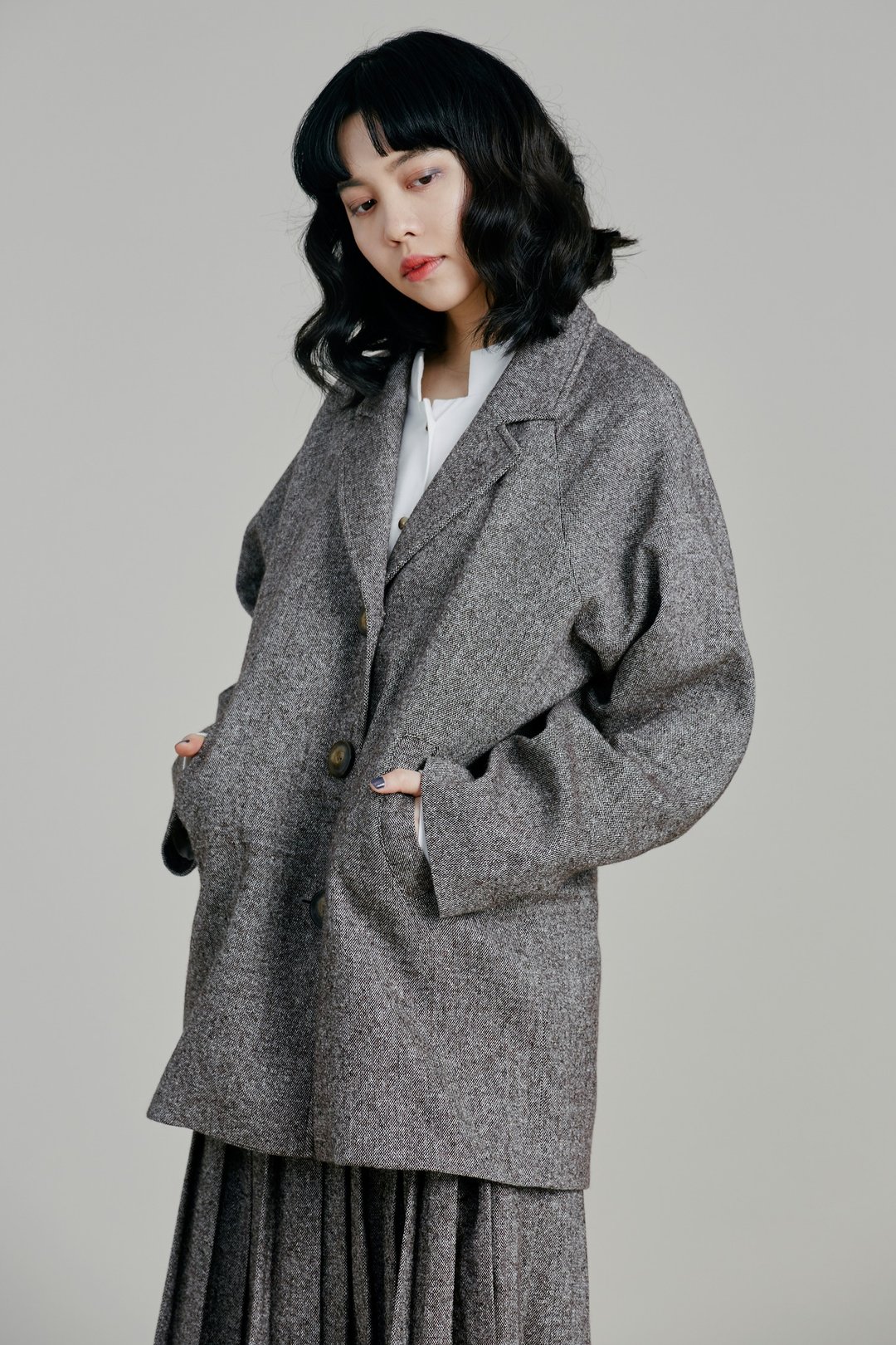 Shan Yong 棕色拉克兰袖毛料外套 - 女装休闲/机能外套 - 羊毛 