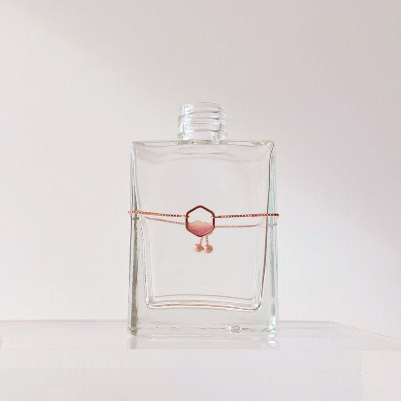 日出系列 | 日出六角手链 925银链 - 耳环/耳夹 - 树脂 紫色