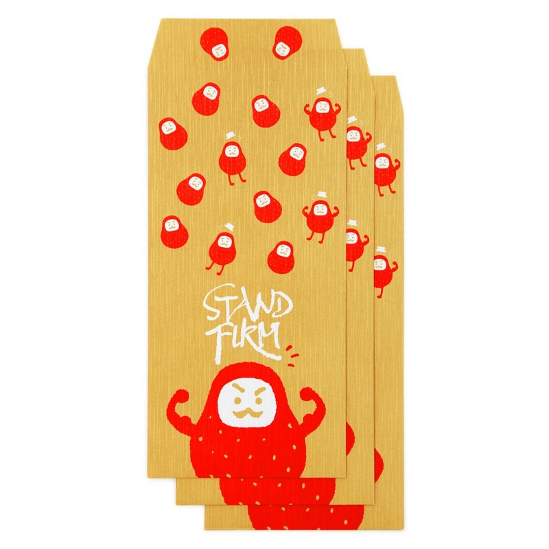 不倒不倒。雾金色拉丝纸红包袋 (3个一入) - 红包/春联 - 纸 金色