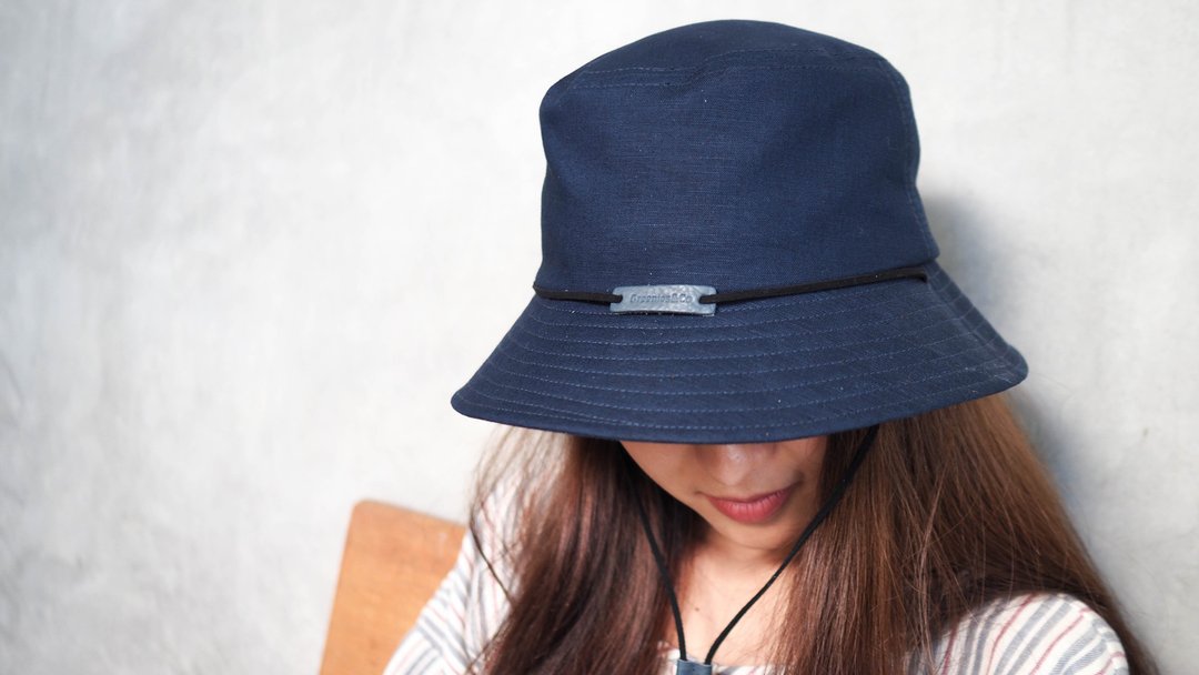 Linen bucket hat, Summer hat, Linen leather, Unisex, Men, Women - 帽子 - 棉 