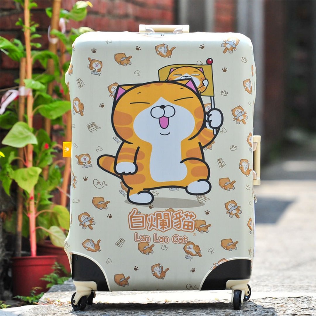 正版授权商品 台湾制 白烂猫行李箱套-烂烂领队(不含行李箱喔) - 行李箱/行李箱保护套 - 其他材质 橘色